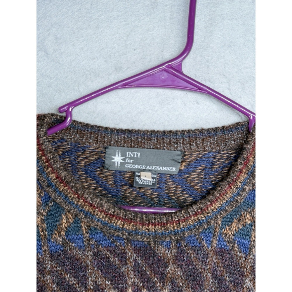 VTG INTI for George Alexander Mens L 100% Alpaca Handloomed in Bolivia Sweater - Picture 4 of 9